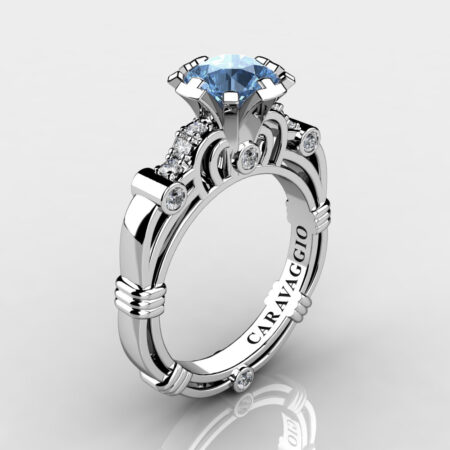 Art-Masters-Caravaggio-14K-White-Gold-1-Carat-Aquamarine-Diamond-Engagement-Ring-R623-14KWGDAQ