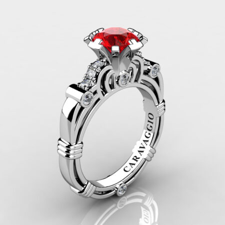Art-Masters-Caravaggio-14K-White-Gold-1-Carat-Ruby-Diamond-Engagement-Ring-R623-14KWGDR