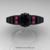 Art-Masters-Winged-Skull-14K-Black-Gold-1-Carat-Black-Diamond-Pink-Sapphire-Engagement-Ring-R613-14KBGPSBD-T