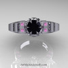 Art-Masters-Winged-Skull-14K-White-Gold-1-Carat-Black-Diamond-Light-Pink-Sapphire-Engagement-Ring-R613-14KWGLPSBD-T