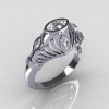 Greco Roman Classic 18K White Gold Marquise CZ Designer Engagement Ring Y234-18KWGCZ-2
