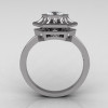 Classic Japan Style 10K White Gold 0.50 Carat Round CZ Solitaire Ring R97-10KWGCZ-3