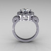 Classic 14K White Gold 1.0 Carat CZ Diamond 2011 Trend Engagement Ring R108-14KWGDCZ-3
