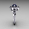 Classic 14K White Gold 1.0 Carat Alexandrite Diamond 2011 Trend Engagement Ring R108-14KWGDAL-4