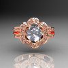 Classic 10K Pink Gold 1.0 Carat CZ Diamond 2011 Trend Engagement Ring R108-10KPGDCZ-2