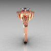 Classic 18K Pink Gold 1.0 Carat Blue Topaz Diamond 2011 Trend Engagement Ring R108-18KPGDBT-4