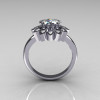 Modern Vintage 14K White Gold 1.0 Carat Zirconia Diamond Bridal Ring R113-14KWGDCZ-3