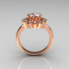 Modern Vintage 18K Rose Gold 1.0 Carat Zirconia Diamond Bridal Ring R113-18KRGDCZ-3