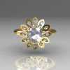 Modern Vintage 10K Yellow Gold 1.0 Carat Zirconia Diamond Bridal Ring R113-10KYGDCZ-2