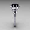 Modern Vintage Beatrice Collection 950 Platinum 3.0 Carat Black and White Diamond Solitaire Wedding Ring R303-PLATDBL-3