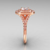 Soleste Style 14K Rose Gold 1.25 Carat Cushion CZ Bead-Set Diamond Engagement Ring R116-14RGDCZ-4