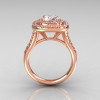 Soleste Style 14K Rose Gold 1.25 Carat Cushion CZ Bead-Set Diamond Engagement Ring R116-14RGDCZ-3