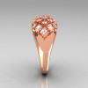 Modern Antique 14K Pink Gold 0.58 CTW Round Diamond Designer Ring R126-14PGD-3