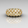 Modern Antique 10K Yellow Gold 0.58 CTW Round Diamond Designer Ring R126-10YGD-2