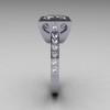 Classic Bridal 10K White Gold 2.5 Carat Square Princess White Sapphire Wedding Ring R309-10WGWS-4