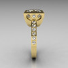 Classic Bridal 10K Yellow Gold 2.5 Carat Square Princess White Sapphire Wedding Ring R309-10YGWS-4
