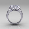 Modern 10K White Gold 1.6 CTW Half Moon White Sapphire Channel Bridal Ring R130-10KWGWS-2