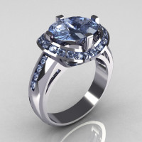 Modern Bridal 14K White Gold 1.6 CTW Half Moon Blue Topaz Channel Bridal Ring R130-14KWGBT-1