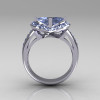 Modern Bridal 14K White Gold 1.6 CTW Half Moon Blue Topaz Channel Bridal Ring R130-14KWGBT-3
