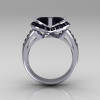 Modern Bridal 10K White Gold 1.6 CTW Half Moon Black Diamond Pair Channel Bridal Ring R130-10KWGBDD-3