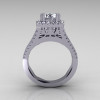 Modern Armenian Vintage 14K White Gold 1.0 Carat Zircon Diamond Engagement Ring R137-14WGDCZ-3