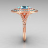 Soleste Style Bridal 18K Rose Gold 1.0 Carat Marquise Aquamarine Diamond Engagement Ring R117-18RGDAQQ-3
