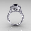 Soleste Style Bridal 18K White Gold 1.0 Carat Marquise Black and White Diamond Engagement Ring R117-18WGDBLD-4