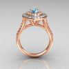 Soleste Style Bridal 18K Rose Gold 1.0 Carat Marquise Aquamarine Diamond Engagement Ring R117-18RGDAQQ-4