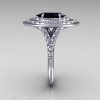 Soleste Style Bridal 18K White Gold 1.0 Carat Marquise Black and White Diamond Engagement Ring R117-18WGDBLD-3