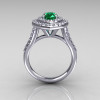 Soleste Style Bridal 14K White Gold 1.0 Carat Marquise Emerald Diamond Engagement Ring R117-14WGDEM-3