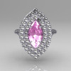 Soleste Style Bridal 10K White Gold 1.0 Carat Marquise Light Pink Sapphire Diamond Engagement Ring R117-10WGDLPS-2