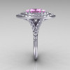 Soleste Style Bridal 10K White Gold 1.0 Carat Marquise Light Pink Sapphire Diamond Engagement Ring R117-10WGDLPS-3