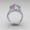Soleste Style Bridal 10K White Gold 1.0 Carat Marquise Light Pink Sapphire Diamond Engagement Ring R117-10WGDLPS-4