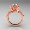 Modern Antique 10K Rose Gold 1.5 Carat CZ Diamond Classic Armenian Solitaire Wedding Ring AR107-10KRGDCZ-2