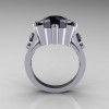 Classic 14K White Gold 1.5 Carat Black Diamond Wedding Ring AR108-14KWGDBLL-3