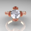 Modern Classic 10K Rose Gold 1.5 Carat Round and Marquise CZ Diamond Solitaire Ring AR121-10RGDCZZ-4