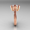 Modern Classic 10K Rose Gold 1.5 Carat Round and Marquise CZ Diamond Solitaire Ring AR121-10RGDCZZ-3