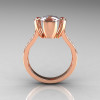 Modern Classic 10K Rose Gold 1.5 Carat Round and Marquise CZ Diamond Solitaire Ring AR121-10RGDCZZ-2