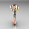 Modern Classic 10K Rose Gold 1.5 Carat Blue Topaz Solitaire Wedding Ring AR121-10RGBTT-3
