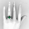 Modern Classic 14K White Gold 1.5 Carat Round Marquise Emerald Solitaire Ring AR121-14WGEMM-5