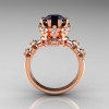 Modern Vintage 14K Pink Gold 1.5 Carat Black and White Diamond Classic Armenian Ring AR105-14KPGDBD-2