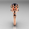 Modern Vintage 10K Pink Gold 1.5 Carat Black Diamond Classic Armenian Bridal Ring AR105-10KPGBDD-3