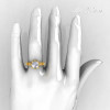 Modern Antique 10K Yellow Gold 1.5 Carat Zirconia Diamond Classic Armenian Wedding Ring AR123-10YGDCZ-4