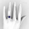 Classic 14K White Gold 1.0 Carat Princess Blue Sapphire Diamond Solitaire Engagement Ring AR125-14WGDBS-4