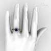 Classic 14K Yellow Gold 1.0 Carat Princess Blue Sapphire Solitaire Engagement Ring AR125-14YGBS-4