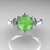 Modern Antique 14K White Gold 1.5 Carat Peridot Solitaire Engagement Ring AR127-14WGPE-5