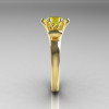 Modern Antique 14K Yellow Gold 1.5 Carat Yellow Topaz Solitaire Engagement Ring AR127-14YGYT-3