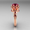 Modern Vintage 10K Pink Gold 1.5 Carat Rhodolite Garnet Classic Armenian Wedding Ring AR105-10PGRGG-3
