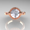 Italian Bridal 10K Pink Gold 1.5 Carat CZ Diamond Wedding Ring AR119-10PGDCZ-5