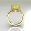 Italian Bridal 14K Yellow Gold 1.5 Carat Yellow Sapphire Diamond Wedding Ring AR119-14YGDYS-2